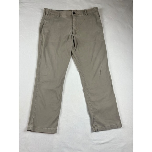 H&M Mens Chino Pants 40x32 Khaki Tan Straight Leg Cotton Blend - Picture 3 of 4